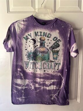 Soft Style Purple Tie-Dye Tequila Graphic Tee medium